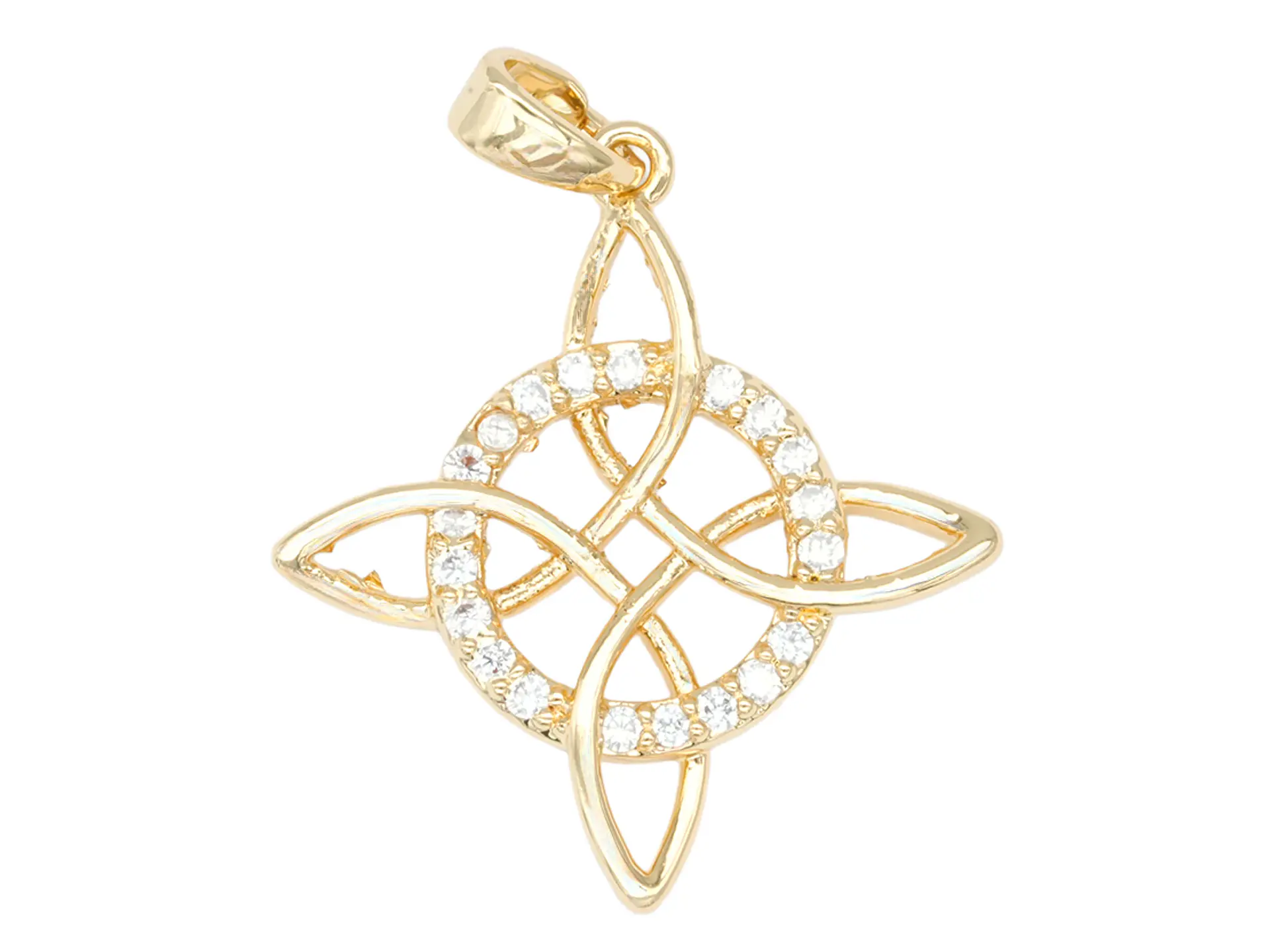 RODIO DORADO DIJE NUDO DE LA BRUJA ZIRCON 24*22MM 1