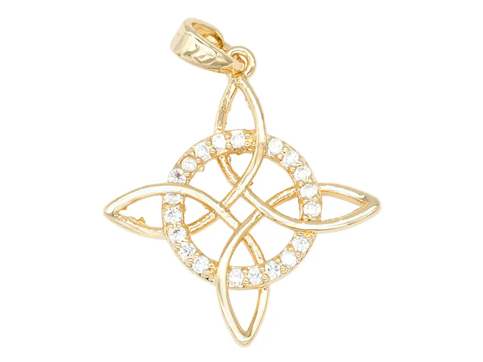 RODIO DORADO DIJE NUDO DE LA BRUJA ZIRCON 24*22MM 1