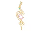 RODIO DORADO DIJE SERPIENTE ZIRCON ROSADO 27*10MM - Miniatura 1