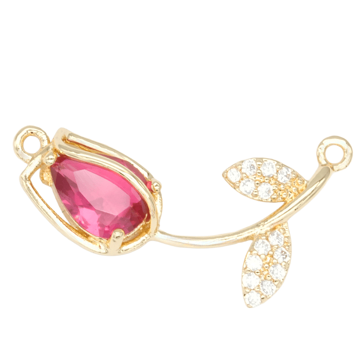 RODIO DORADO CENTRO TULI PAN FUCSIA 22*11MM 1