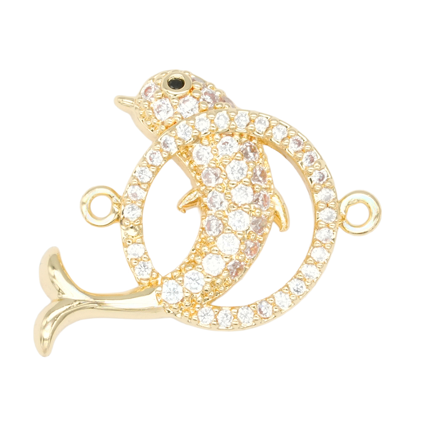 RODIO DORADO CENTRO DELFIN CIRCULO ZIRCON 15*22MM 1