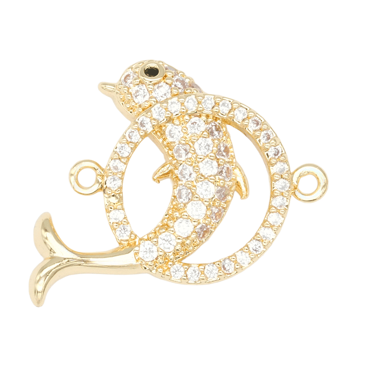 RODIO DORADO CENTRO DELFIN CIRCULO ZIRCON 15*22MM 1