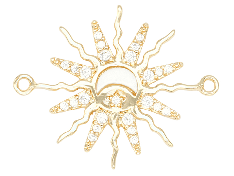 RODIO DORADO CENTRO SOL LUNA NACAR ZIRCON 20*22MM