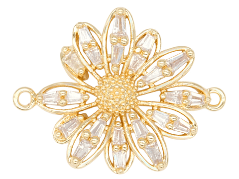 RODIO DORADO CENTRO GIRASOL ZIRCON 18*20MM