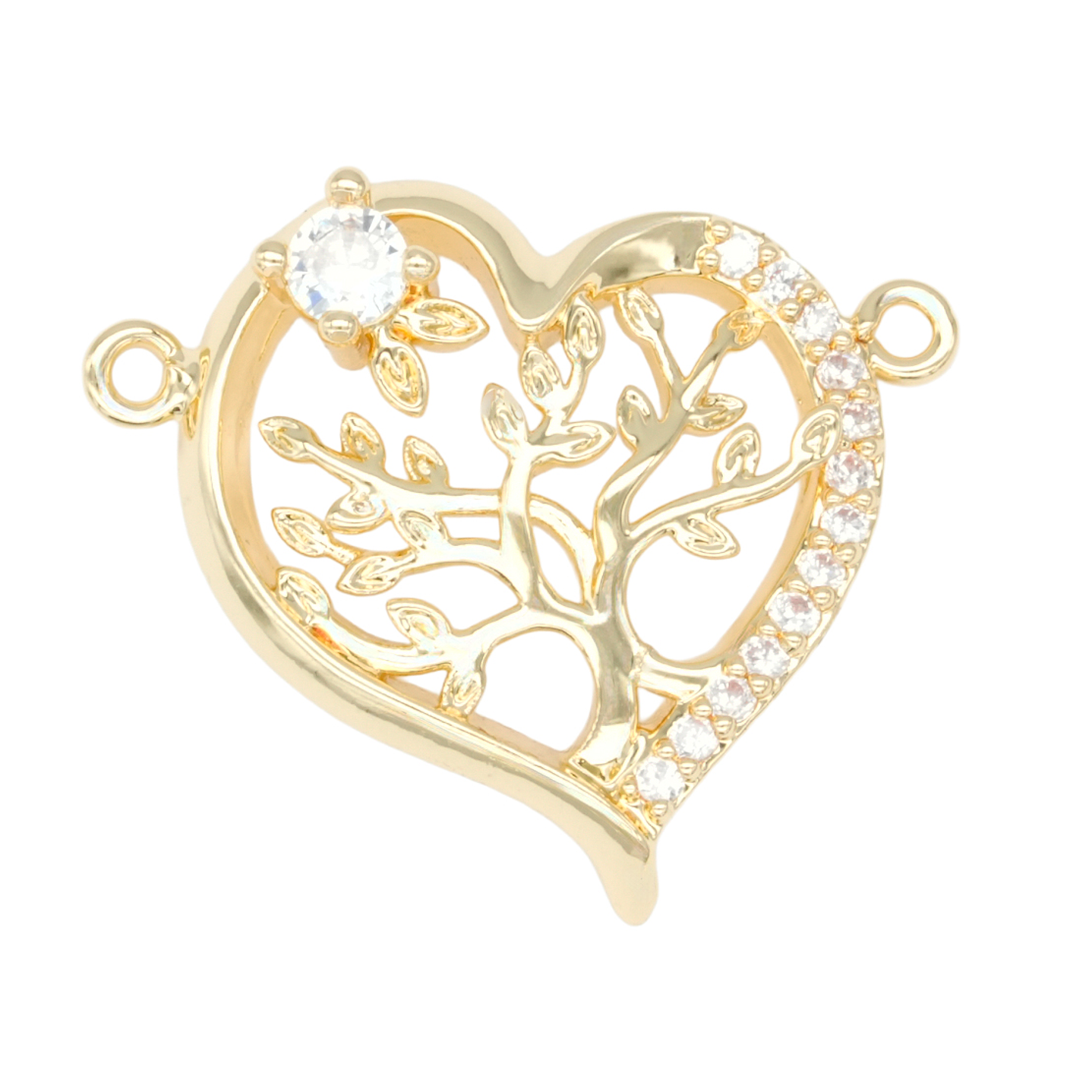 RODIO DORADO CENTRO CORAZON ARBOL VIDA ZIRCON 17*21MM 1