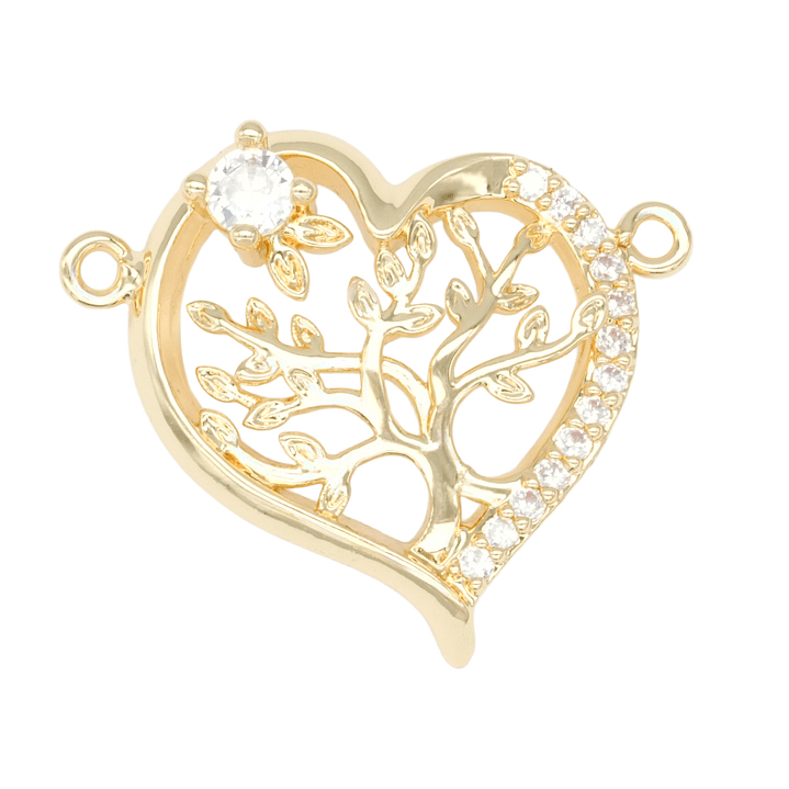 RODIO DORADO CENTRO CORAZON ARBOL VIDA ZIRCON 17*21MM 1