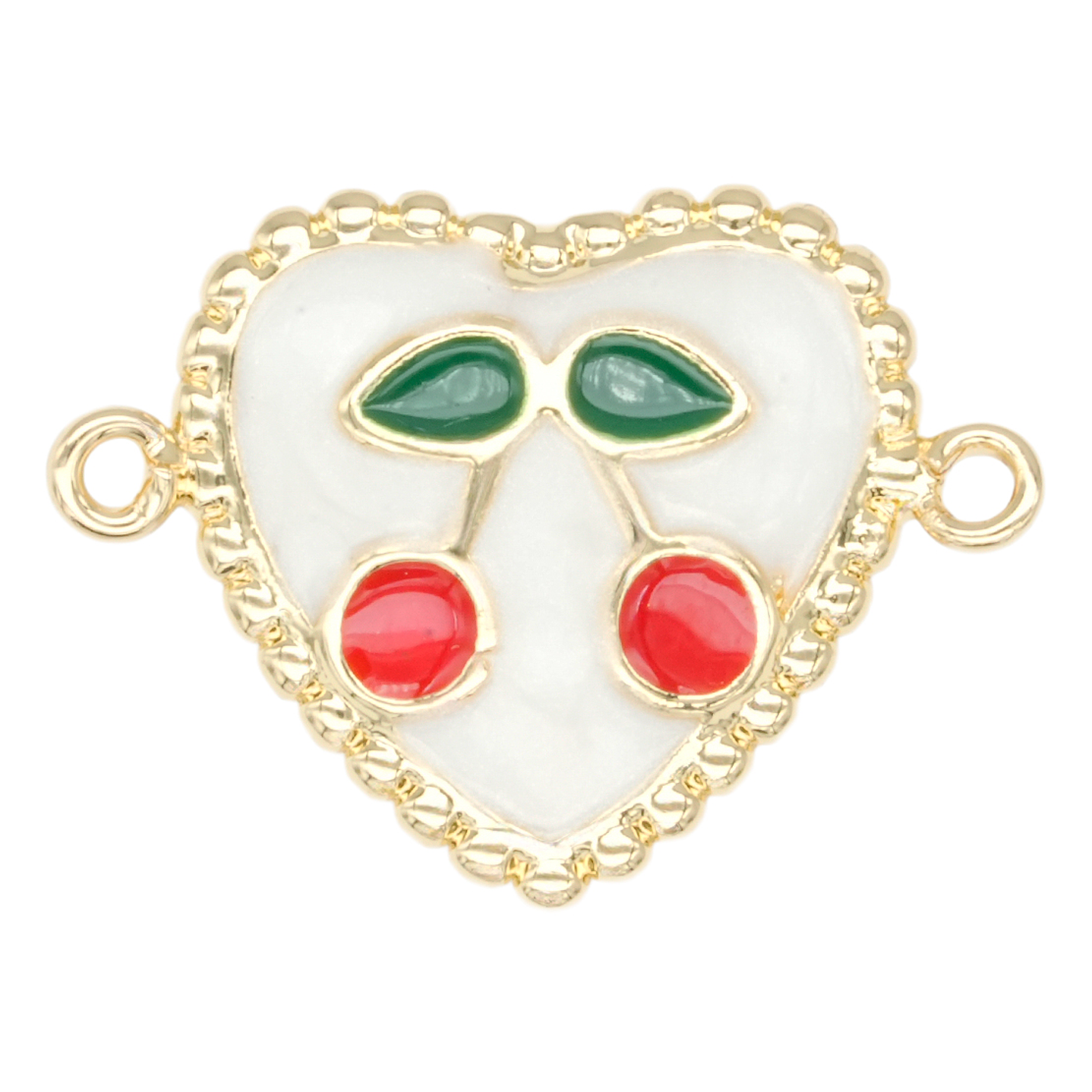 RODIO DORADO CENTRO CORAZON BLANCO CEREZA 14*15MM 1