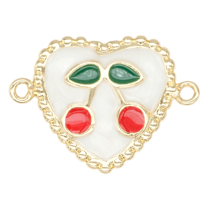 RODIO DORADO CENTRO CORAZON BLANCO CEREZA 14*15MM 1