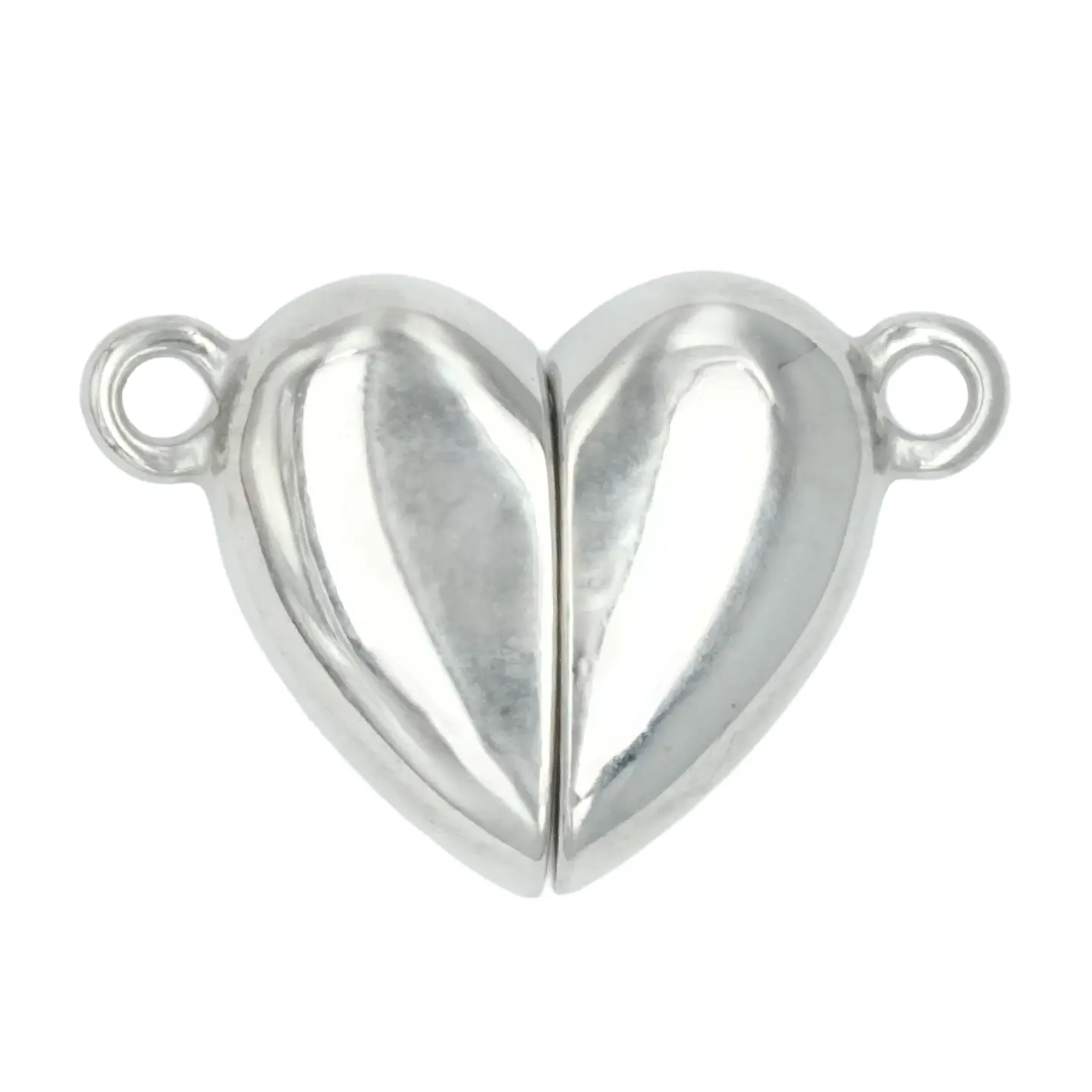 ACERO PLATEADO BROCHE CORAZON PAREJA IMAN 12MM 1
