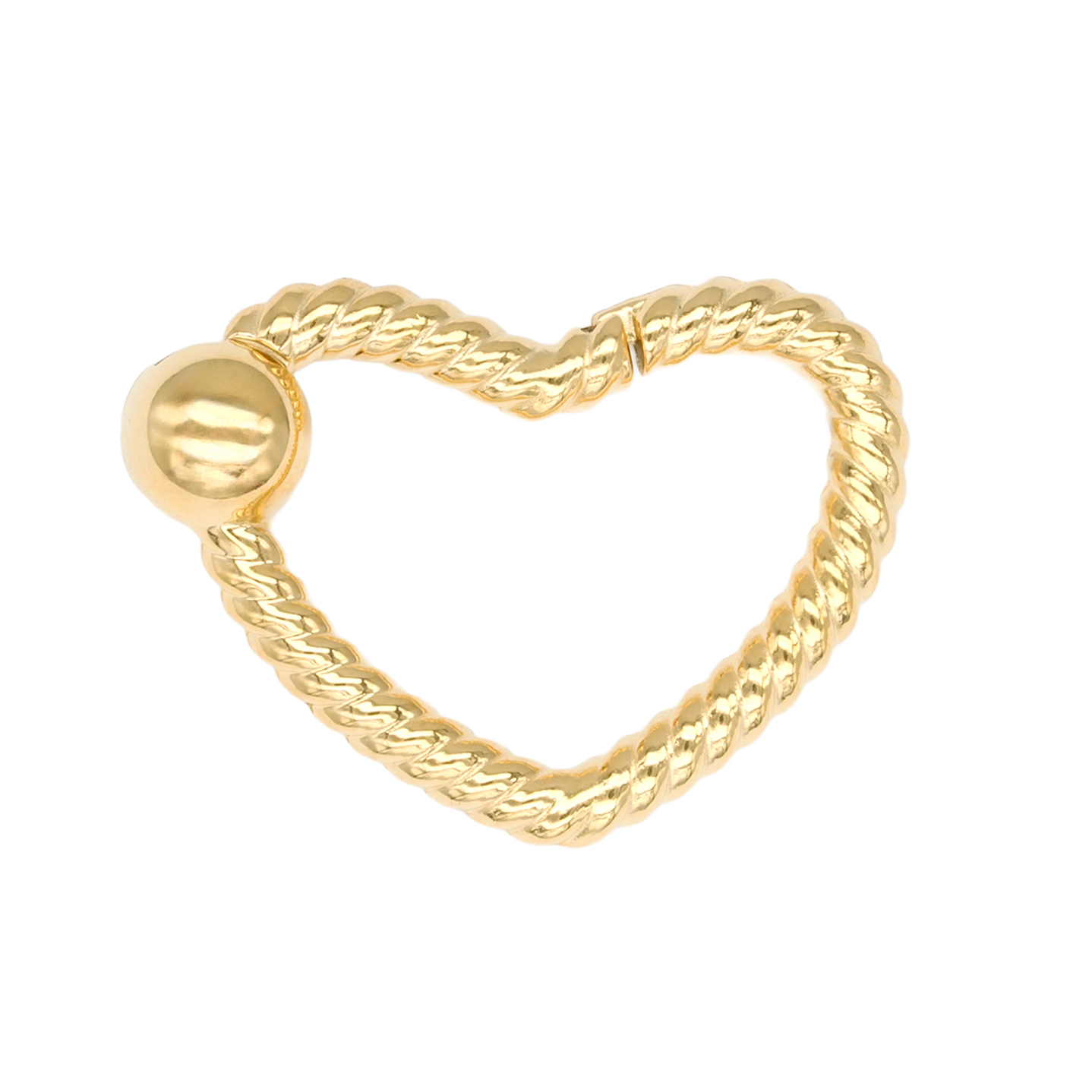 ACERO DORADO BROCHE CORAZON SILUETA ACANADO 22*16MM 1