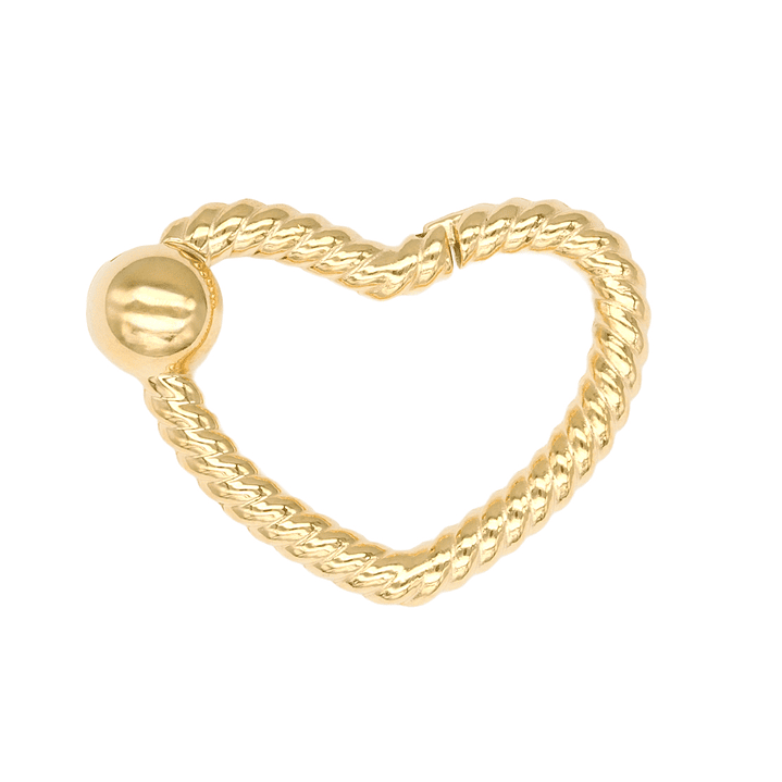 ACERO DORADO BROCHE CORAZON SILUETA ACANADO 22*16MM 1