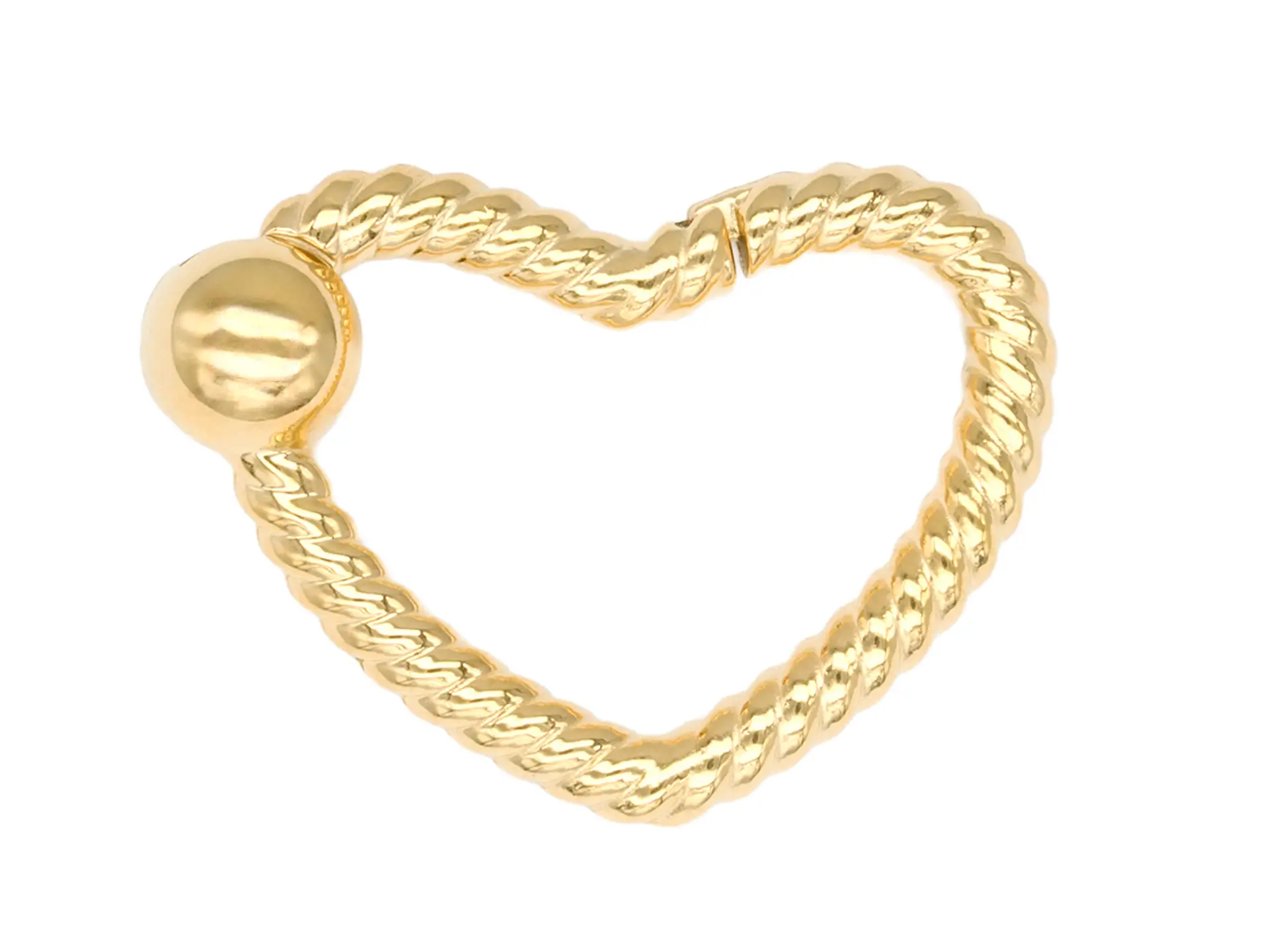 ACERO DORADO BROCHE CORAZON SILUETA ACANADO 22*16MM 1