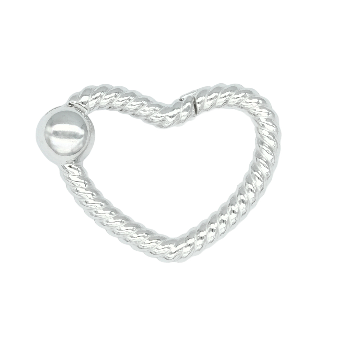 ACERO PLATEADO BROCHE CORAZON SILUETA ACANADO 22*16MM 1