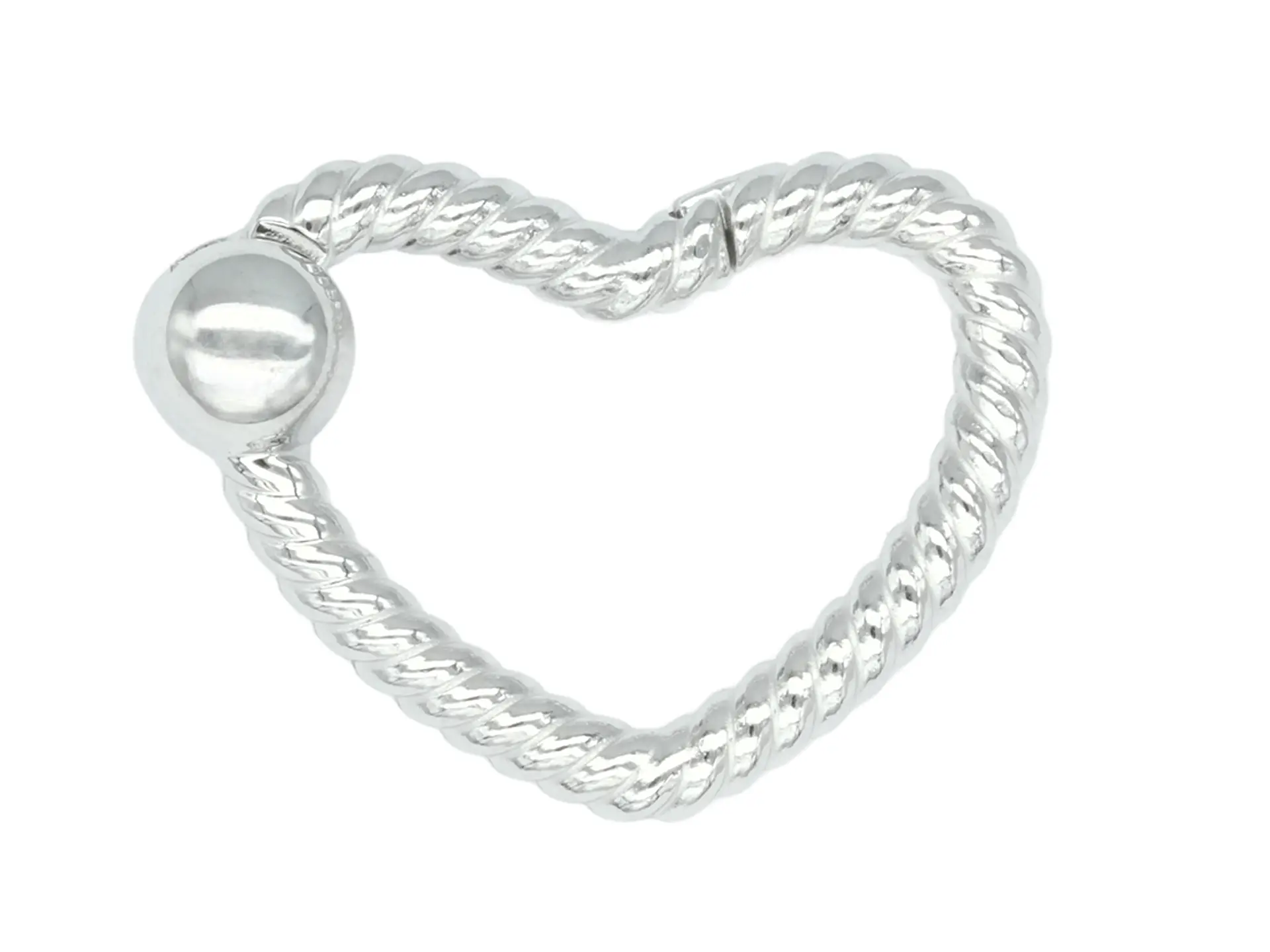 ACERO PLATEADO BROCHE CORAZON SILUETA ACANADO 22*16MM 1