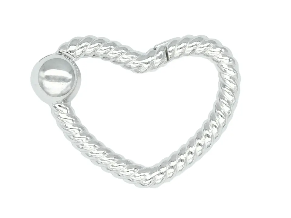 ACERO PLATEADO BROCHE CORAZON SILUETA ACANADO 22*16MM 1