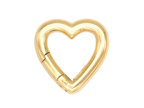 ACERO DORADO BROCHE CORAZON LISO 14*14MM