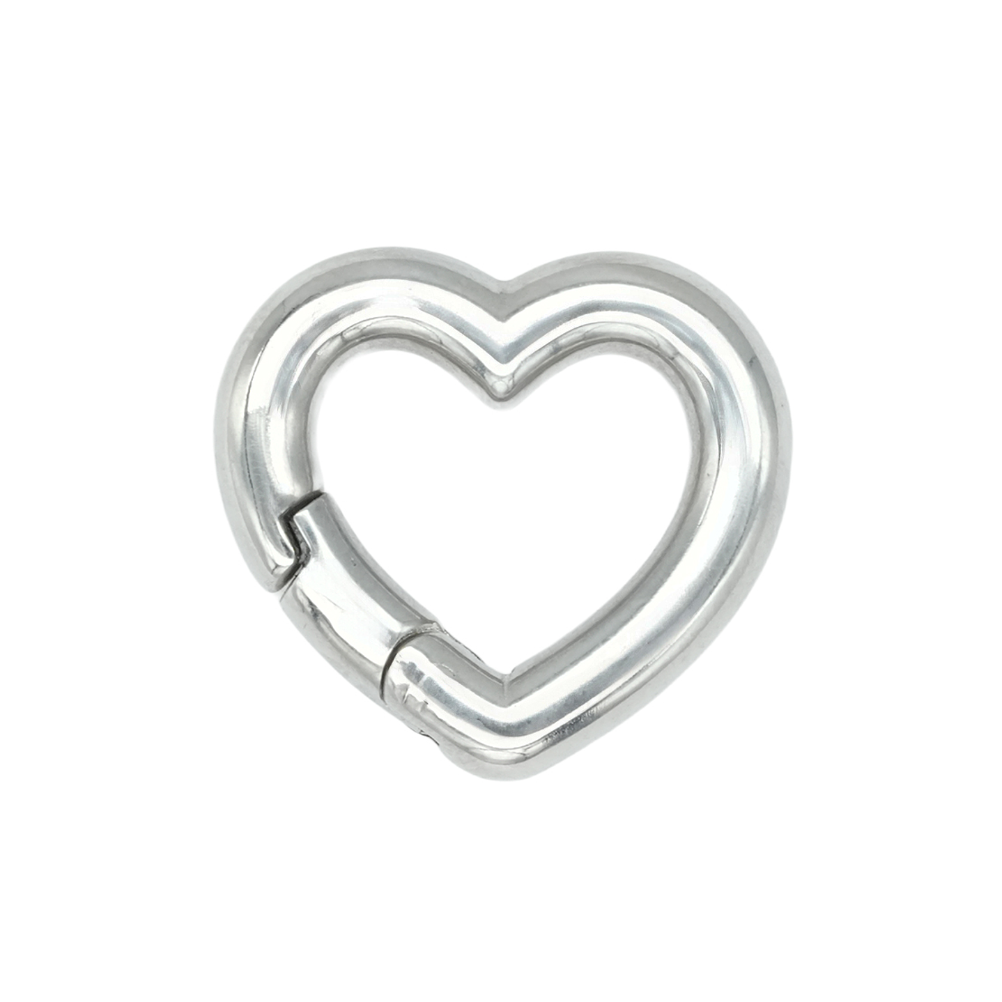ACERO PLATEADO BROCHE CORAZON LISO 16*16MM 1