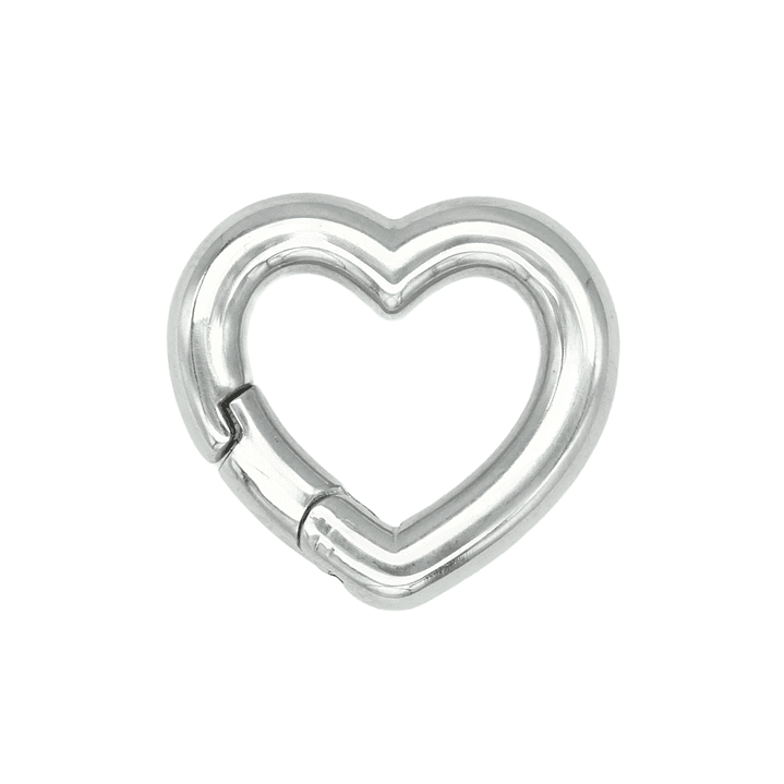 ACERO PLATEADO BROCHE CORAZON LISO 16*16MM 1