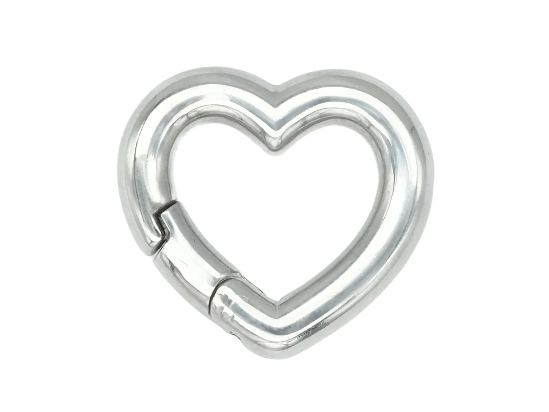 ACERO PLATEADO BROCHE CORAZON LISO 16*16MM 1