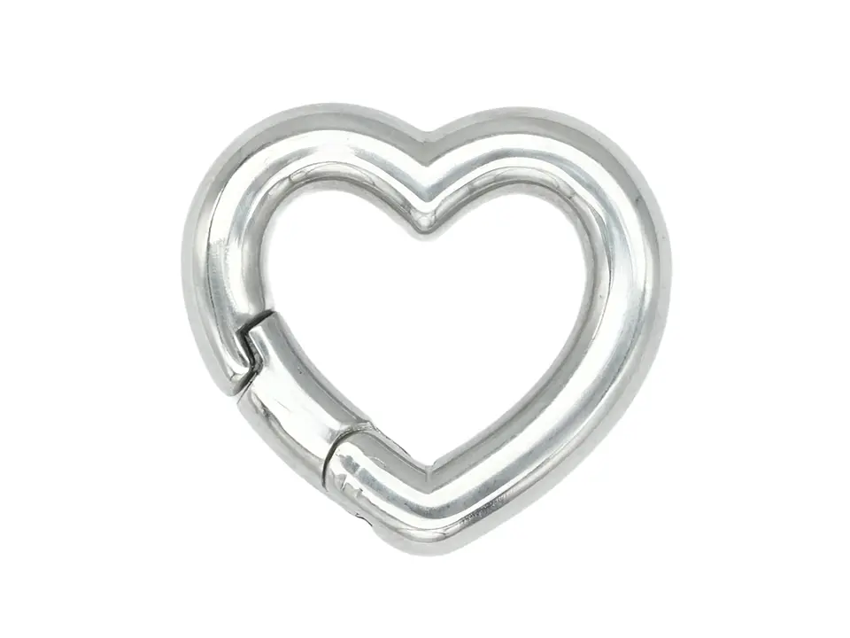 ACERO PLATEADO BROCHE CORAZON LISO 16*16MM 1