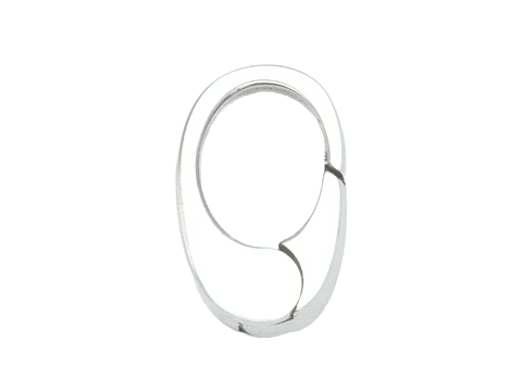ACERO PLATEADO BROCHE OVALO LISO 8*12MM