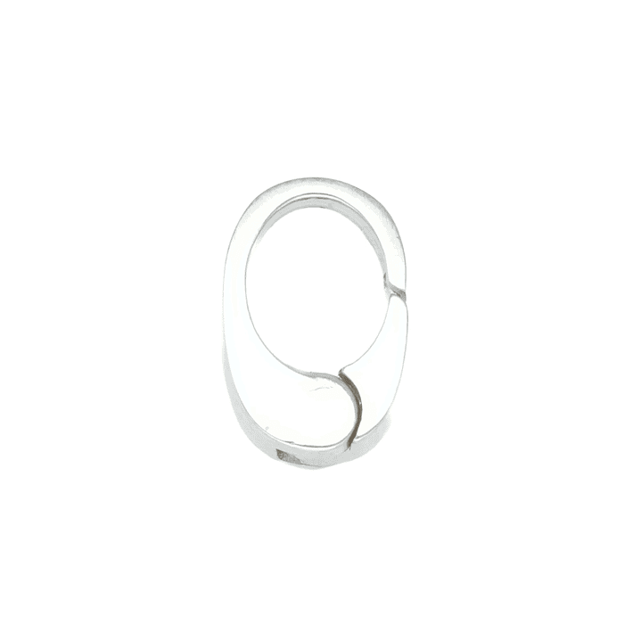 ACERO PLATEADO BROCHE OVALO LISO 6*10MM 1