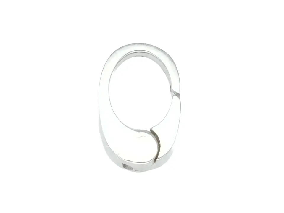ACERO PLATEADO BROCHE OVALO LISO 6*10MM 1