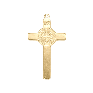 ACERO DORADO CRUZ SAN BENITO RELIEVE 33*19*2MM