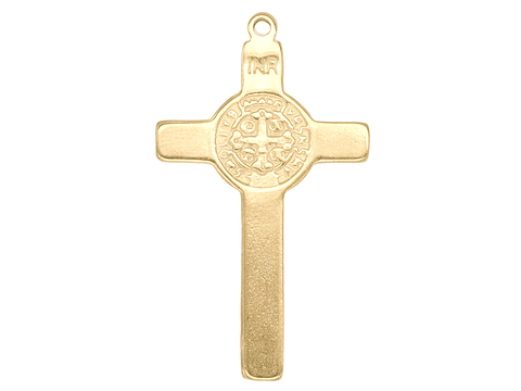 ACERO DORADO CRUZ SAN BENITO RELIEVE 33*19*2MM