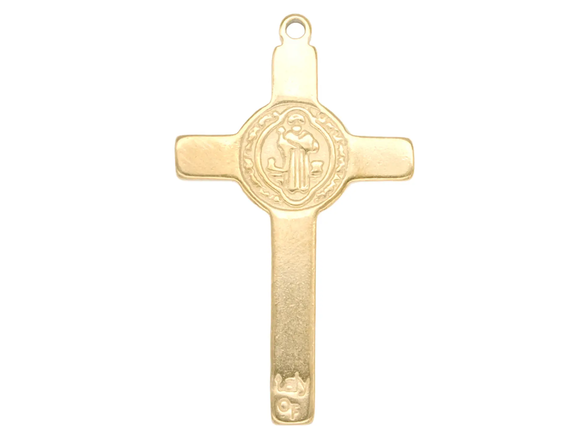 ACERO DORADO CRUZ SAN BENITO RELIEVE 33*19*2MM 1