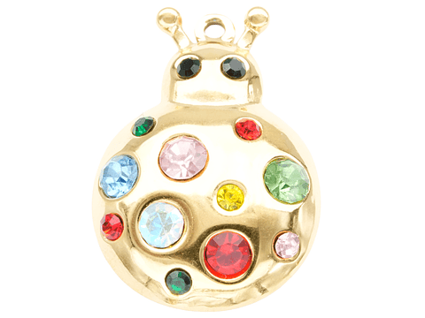 ACERO DORADO DIJE MARIQUITA ZIRCON MIX 30*21MM