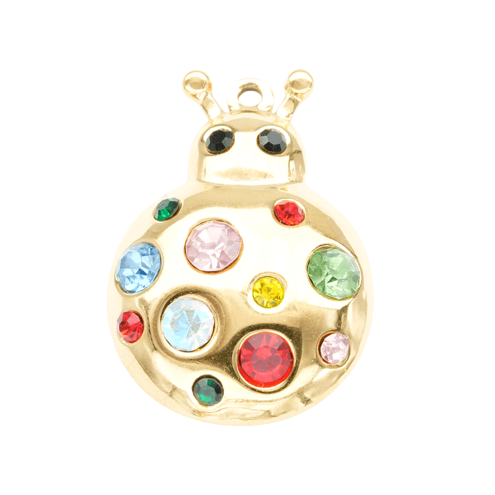 ACERO DORADO DIJE MARIQUITA ZIRCON MIX 30*21MM 1