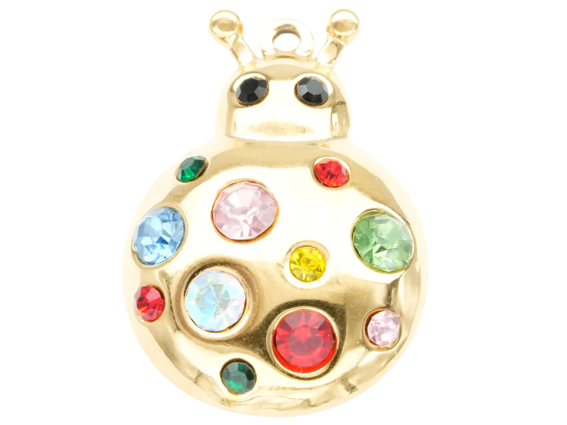 ACERO DORADO DIJE MARIQUITA ZIRCON MIX 30*21MM 1