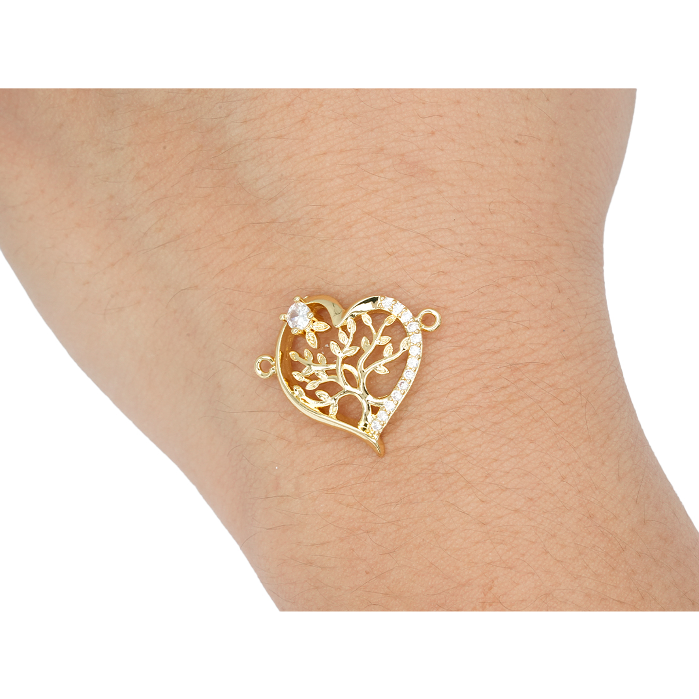 RODIO DORADO CENTRO CORAZON ARBOL VIDA ZIRCON 17*21MM 2