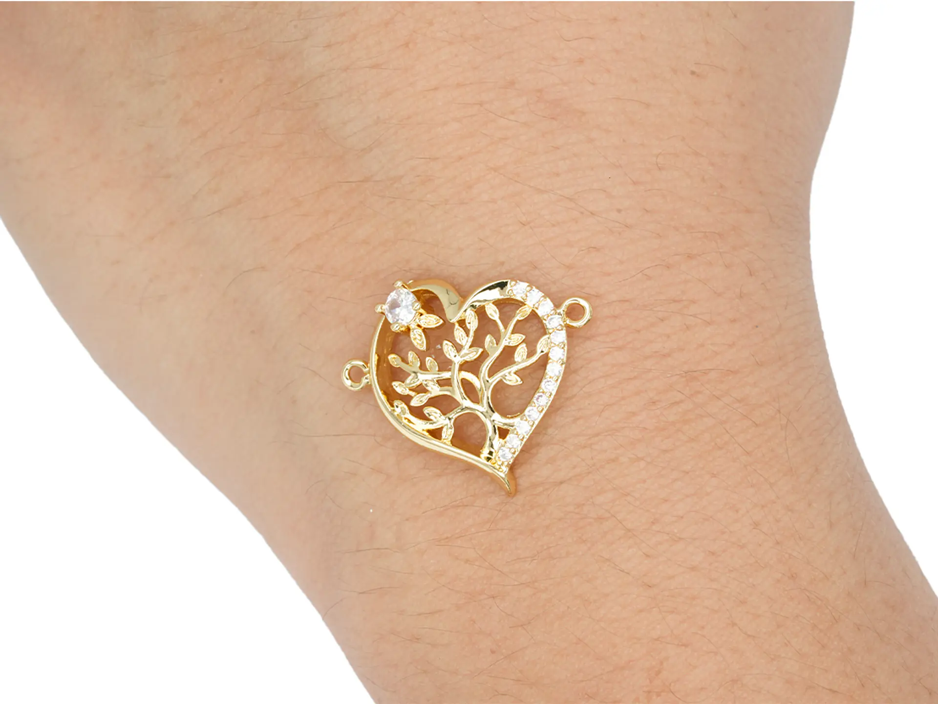 RODIO DORADO CENTRO CORAZON ARBOL VIDA ZIRCON 17*21MM 2
