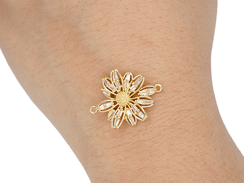 RODIO DORADO CENTRO GIRASOL ZIRCON 18*20MM