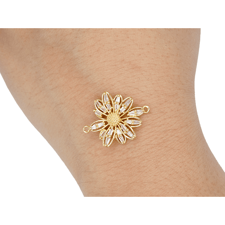 RODIO DORADO CENTRO GIRASOL ZIRCON 18*20MM 2