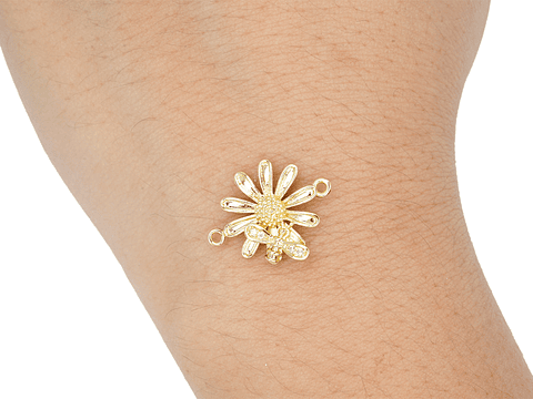 RODIO DORADO CENTRO FLOR AVEJA 15*17MM