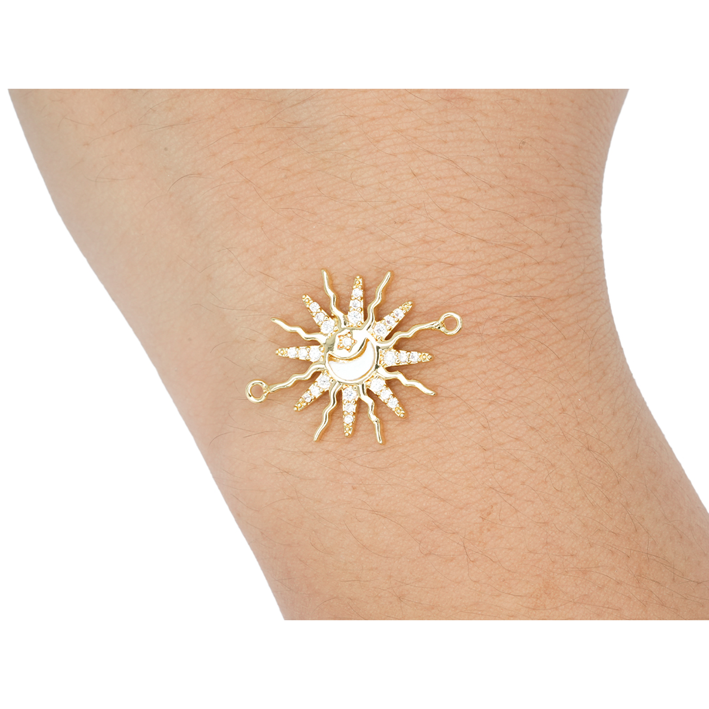 RODIO DORADO CENTRO SOL LUNA NACAR ZIRCON 20*22MM 2