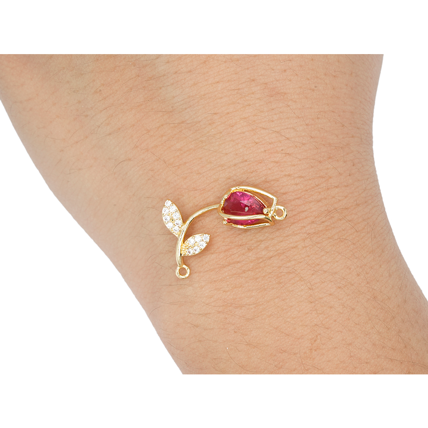 RODIO DORADO CENTRO TULI PAN FUCSIA 22*11MM 2