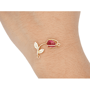 RODIO DORADO CENTRO TULI PAN FUCSIA 22*11MM