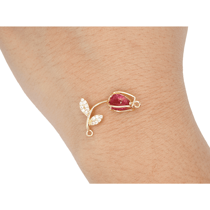 RODIO DORADO CENTRO TULI PAN FUCSIA 22*11MM 2