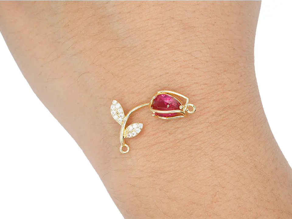 RODIO DORADO CENTRO TULI PAN FUCSIA 22*11MM 2
