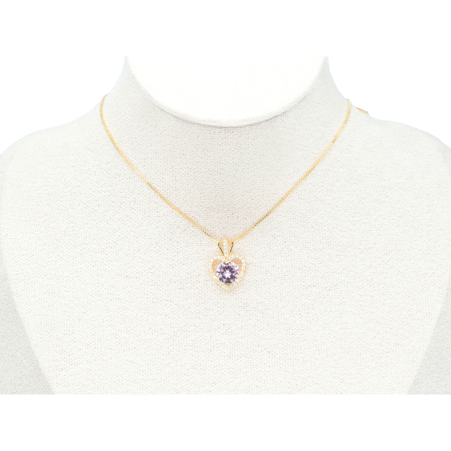 RODIO DORADO DIJE CORAZON ZIRCON ROSADO 19*13MM 2