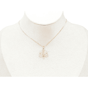 RODIO DORADO DIJE FLOR ZIRCON ROSADO 18*18MM