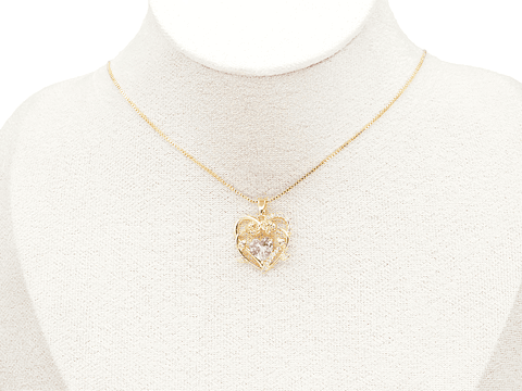 RODIO DORADO DIJE CORAZON ROSAS ZIRCON ROSADO 18*18MM