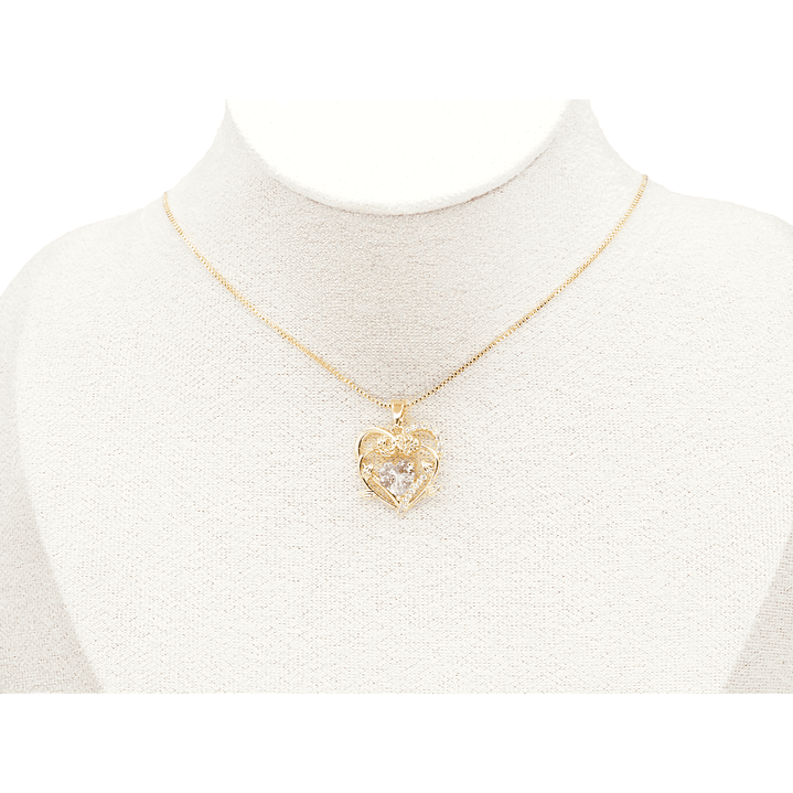 RODIO DORADO DIJE CORAZON ROSAS ZIRCON ROSADO 18*18MM 2