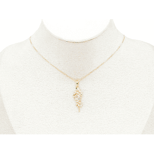 RODIO DORADO DIJE SERPIENTE ZIRCON ROSADO 27*10MM