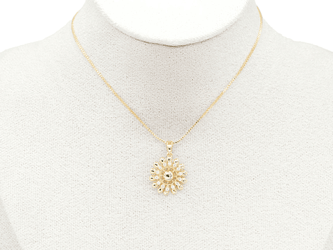 RODIO DORADO DIJE GIRASOL ZIRCON 16MM