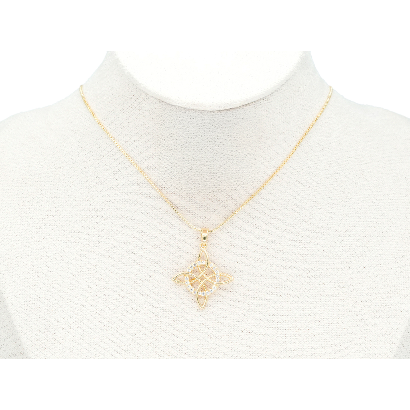 RODIO DORADO DIJE NUDO DE LA BRUJA ZIRCON 24*22MM 2